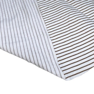 Striped Printed Cotton - White/Brown