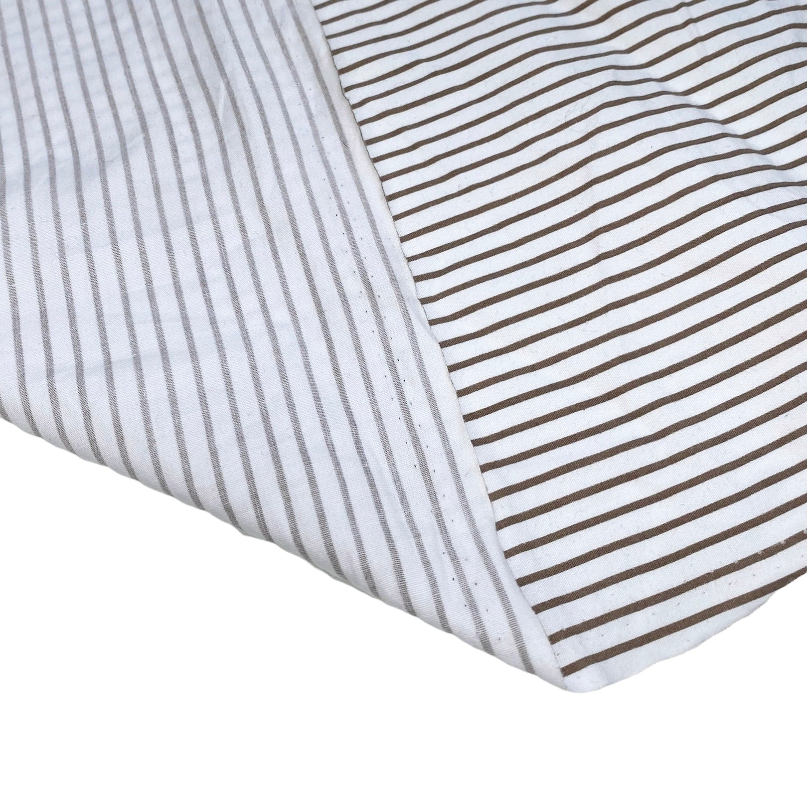 Striped Printed Cotton - White/Brown