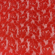 Stretch Floral Lace - 52” - Red