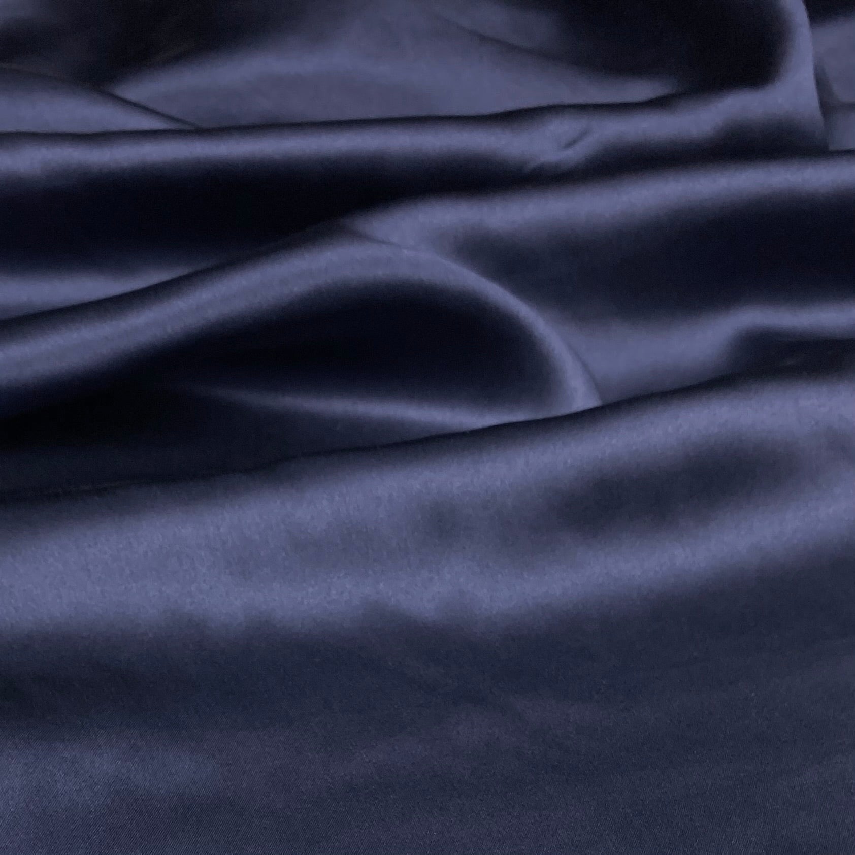 Mulberry Silk Charmeuse Satin - Dark Midnight