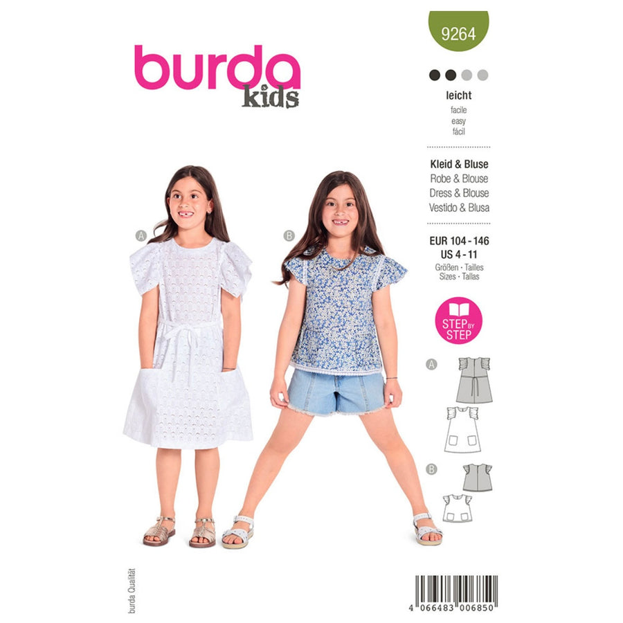 Burda Kids 9264 - Dress & Blouse Sewing Pattern