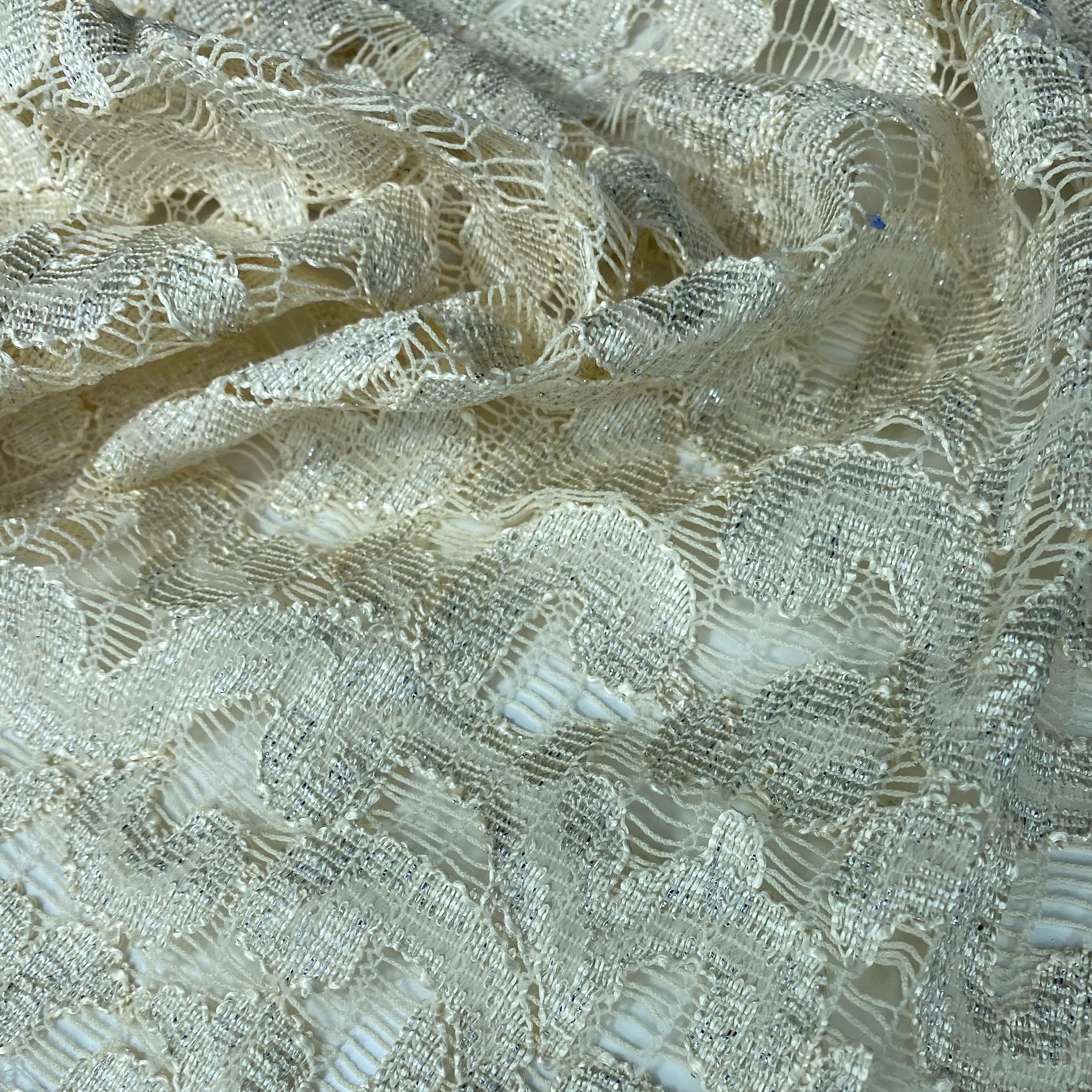 Corded Lace - Ivory/Silver