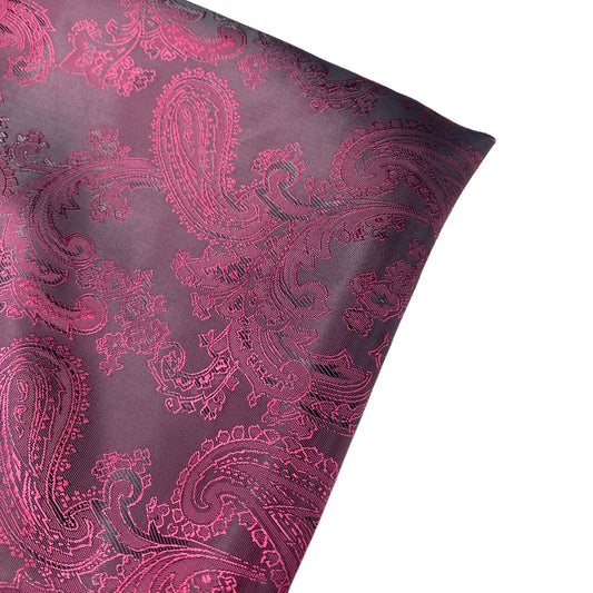 Two Tone Paisley Jacquard Lining - Pink/Black