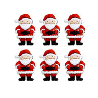 Christmas Novelty Shank Button Santa 37mm 6 count