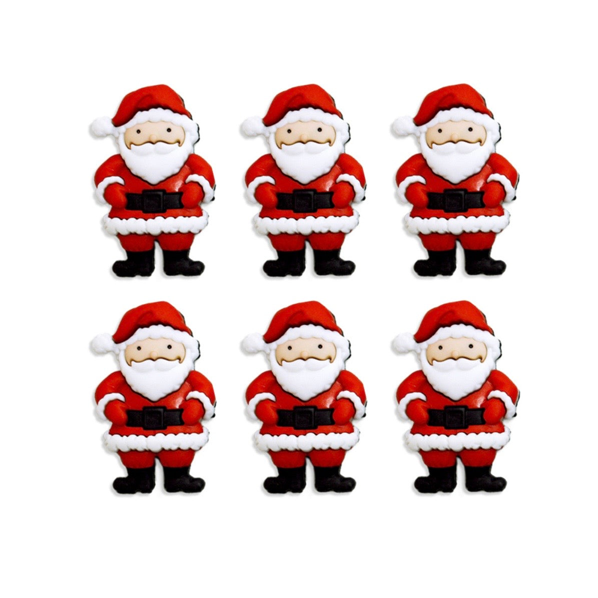 Christmas Novelty Shank Button Santa 37mm 6 count