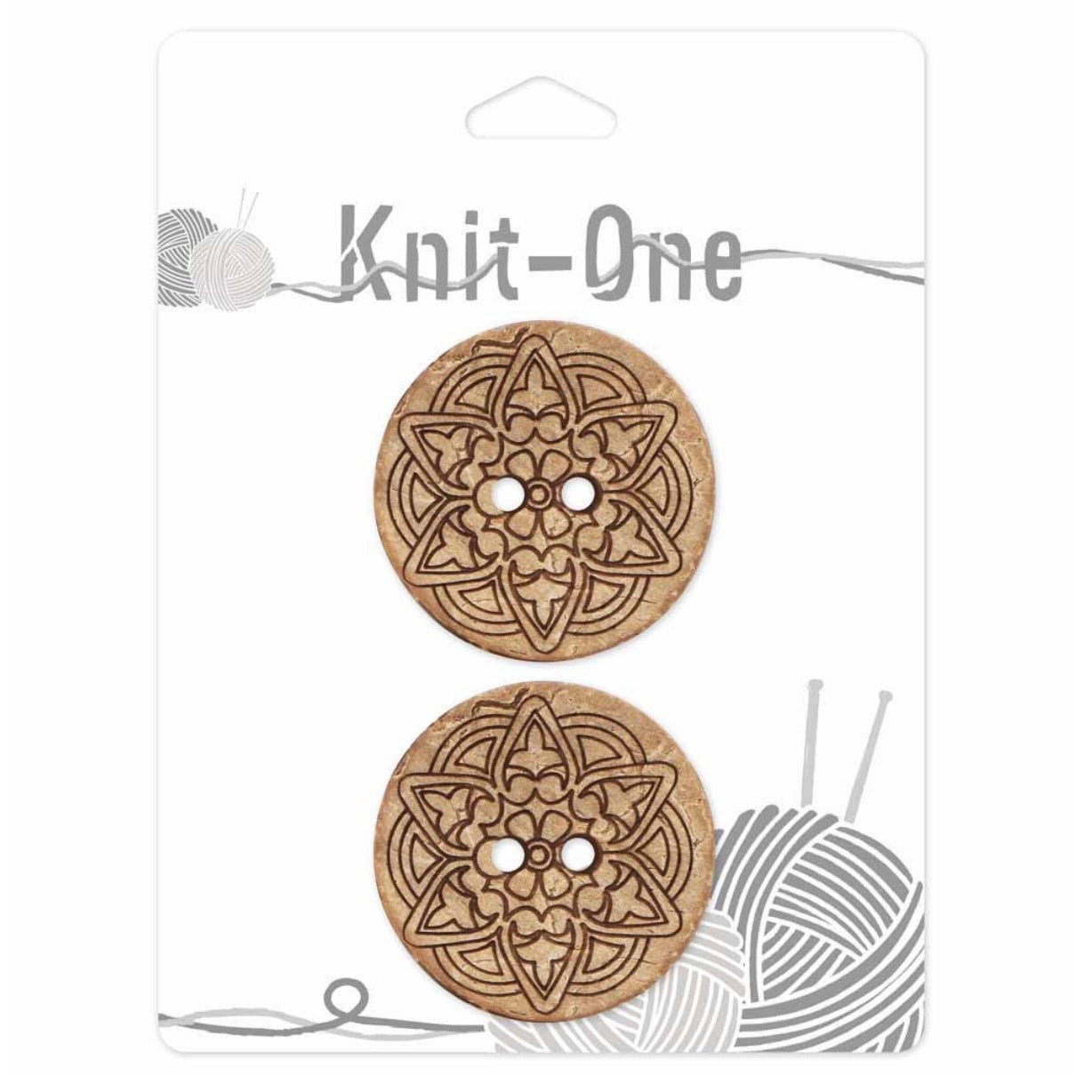 Coconut Button 2 Hole 38mm Light Brown