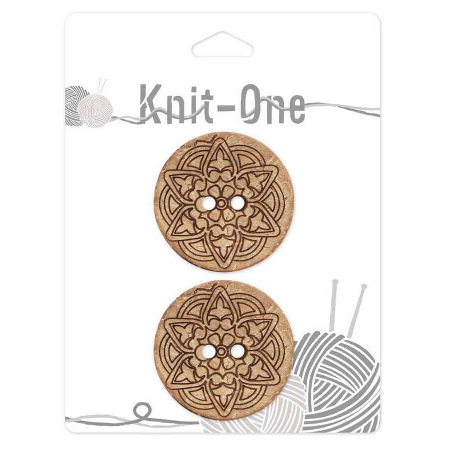 Coconut Button 2 Hole 38mm Light Brown