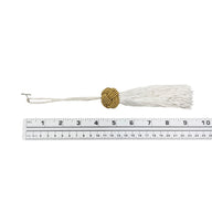 Decorative 5” Tassel - Gold/White