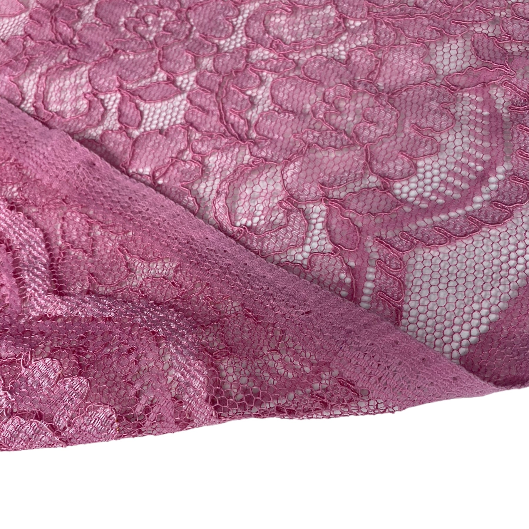 Floral Corded Lace - Pink