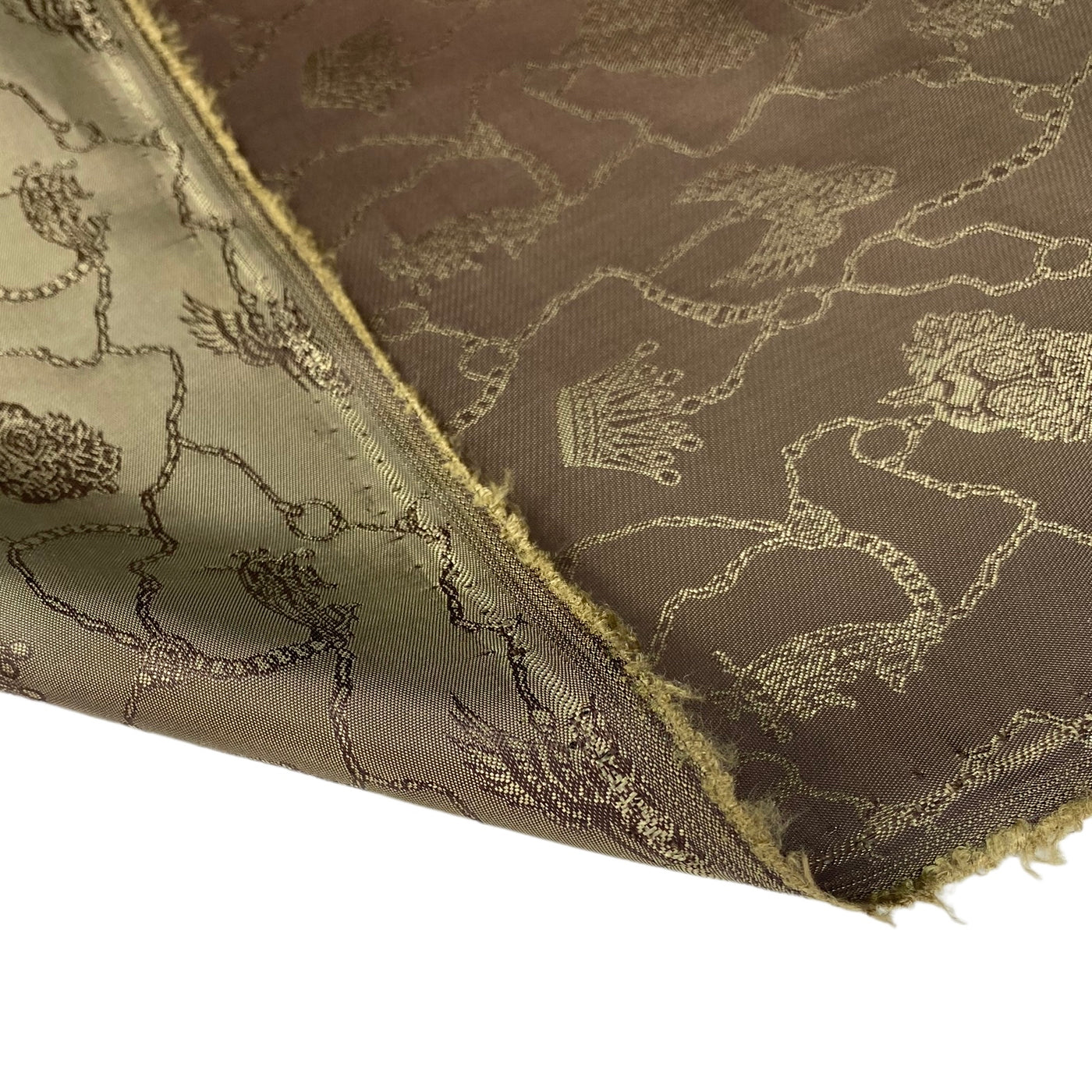 Two Toned Patterned Lining - Chains/Crowns - Brown/Gold