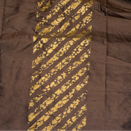 Striped Silk Shantung - Brown/Gold
