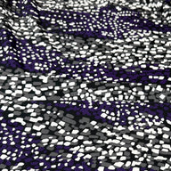 Diagonal Striped Polyester Stretch Knit - Purple/Black/Grey/White