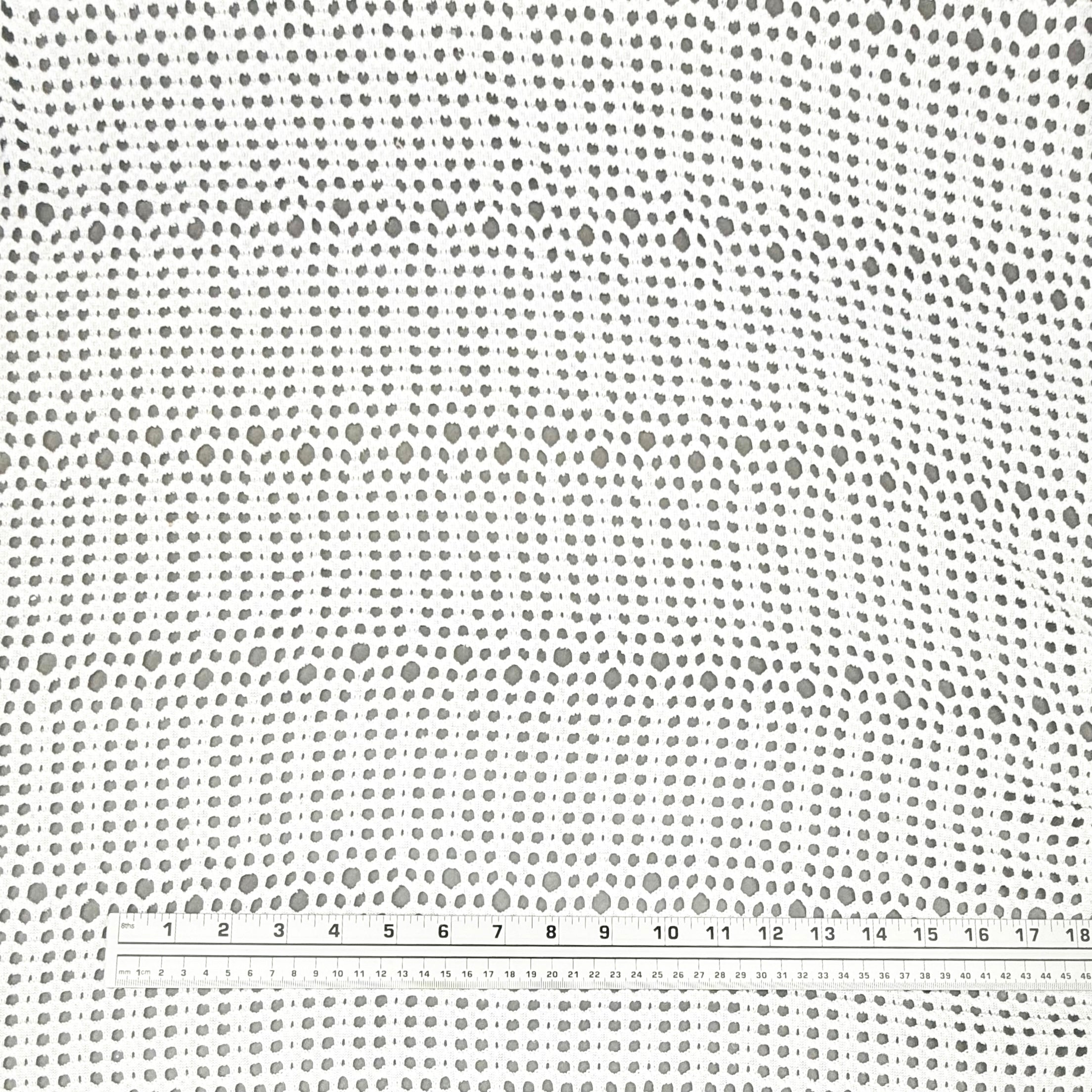 Polyester Eyelet Knit - White