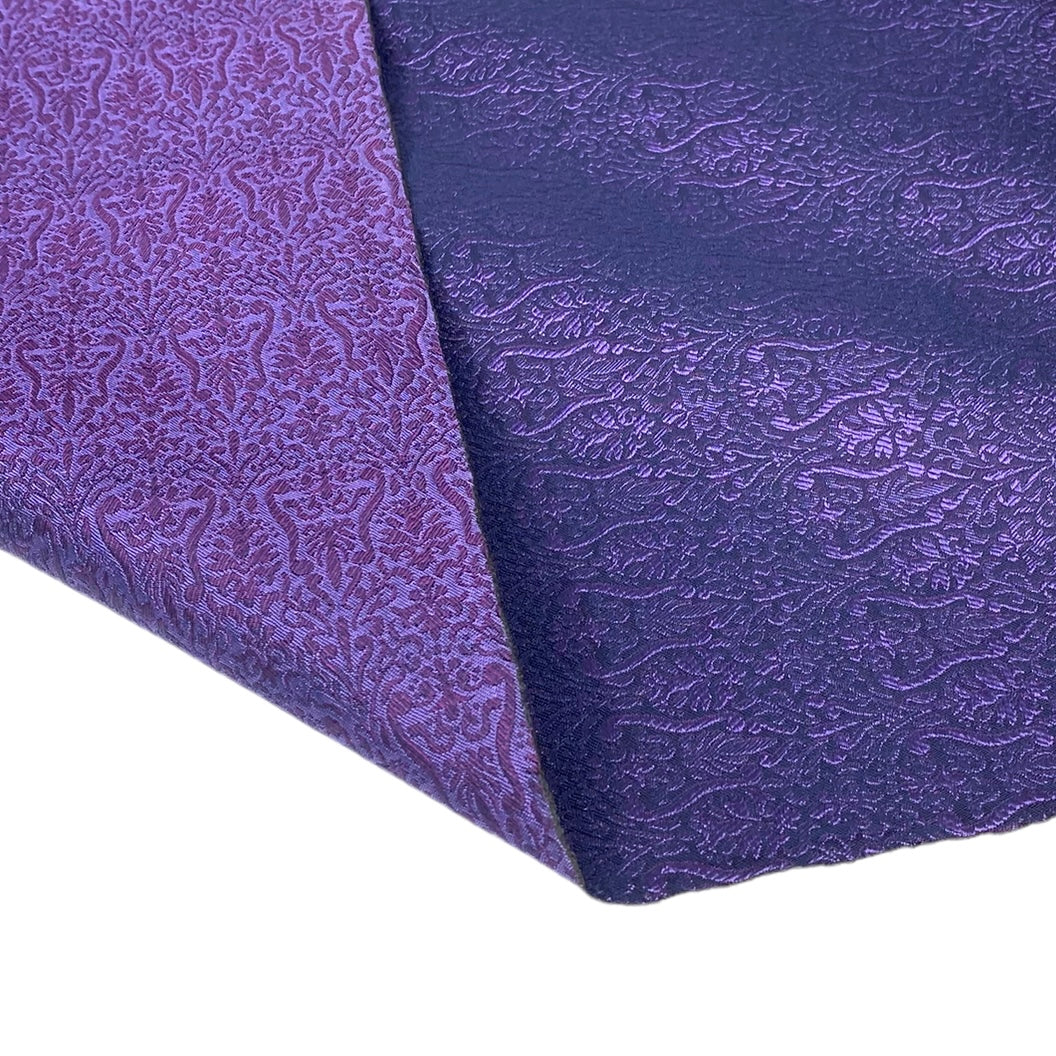 Paisley Silk/Polyester Jacquard - Purple - Remnant
