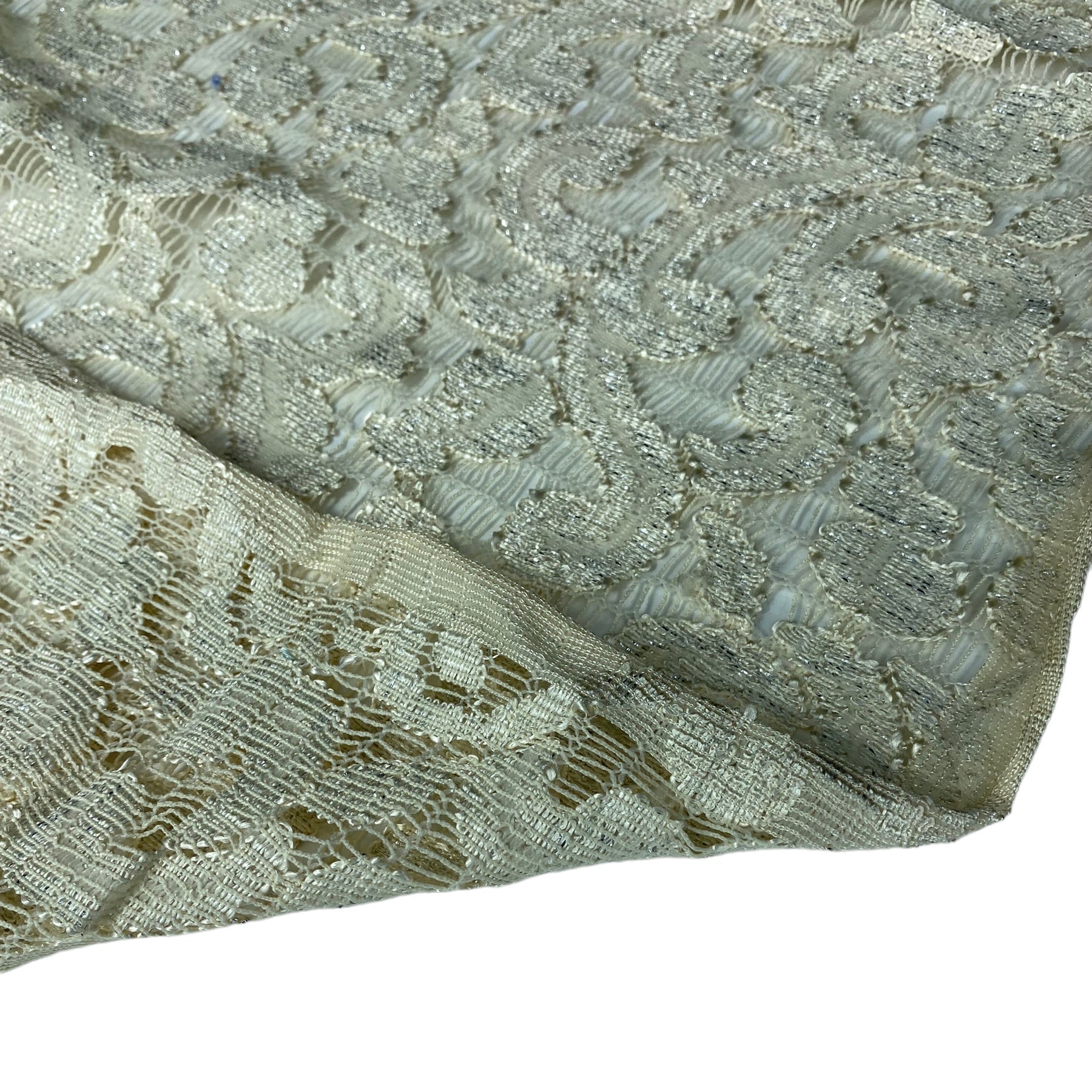 Corded Lace - Ivory/Silver