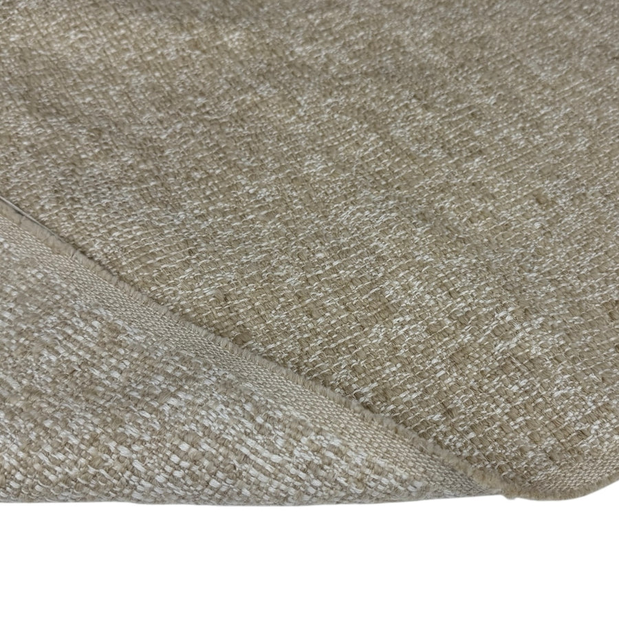 Woven Wool Linen Blend Upholstery Remnant - Beige/White