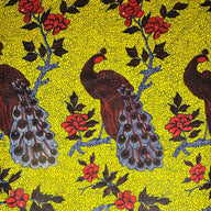 Super Wax African Printed Cotton - Peacock - Yellow