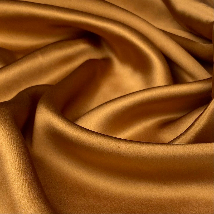 Mulberry Silk Charmeuse Satin - Goldstone