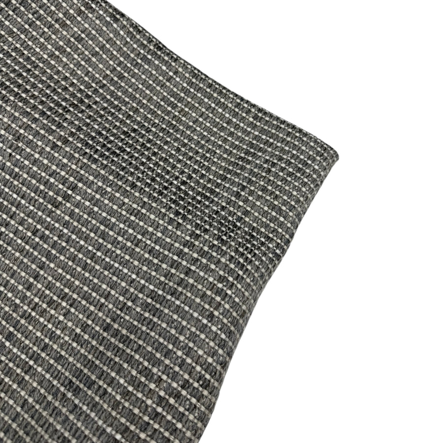 Cotton Striped Upholstery Remnant - Grey/White
