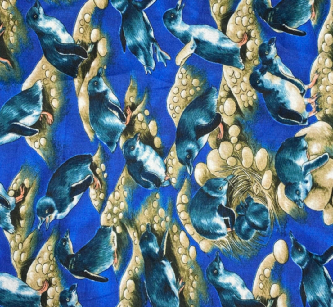 Printed Quilting Cotton Remnant - Penguins