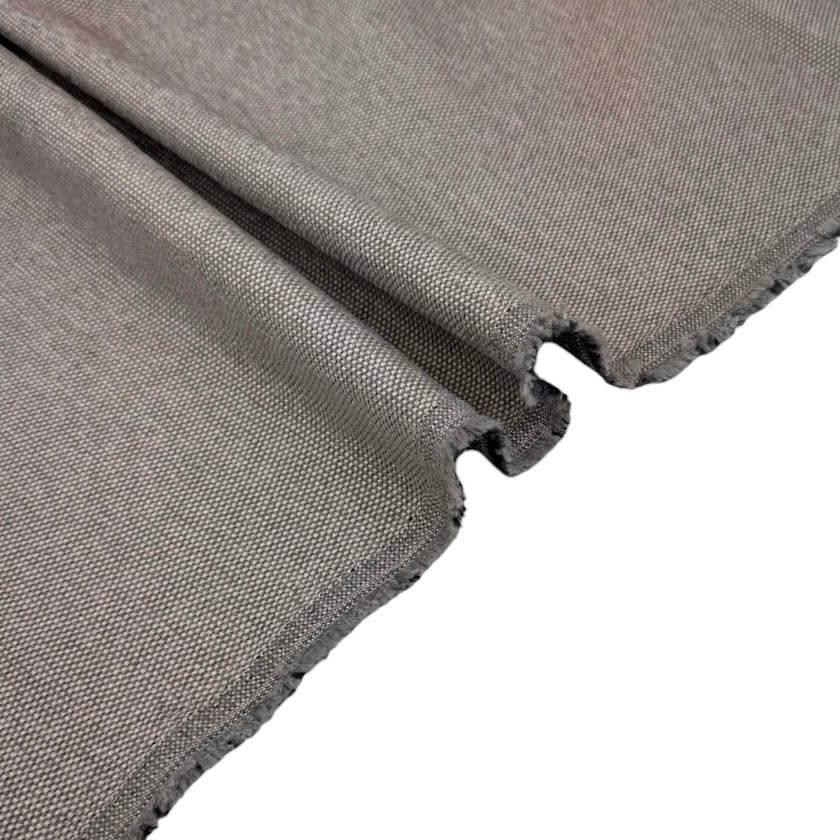 Chenille Upholstery Remnant - Grey/Ivory