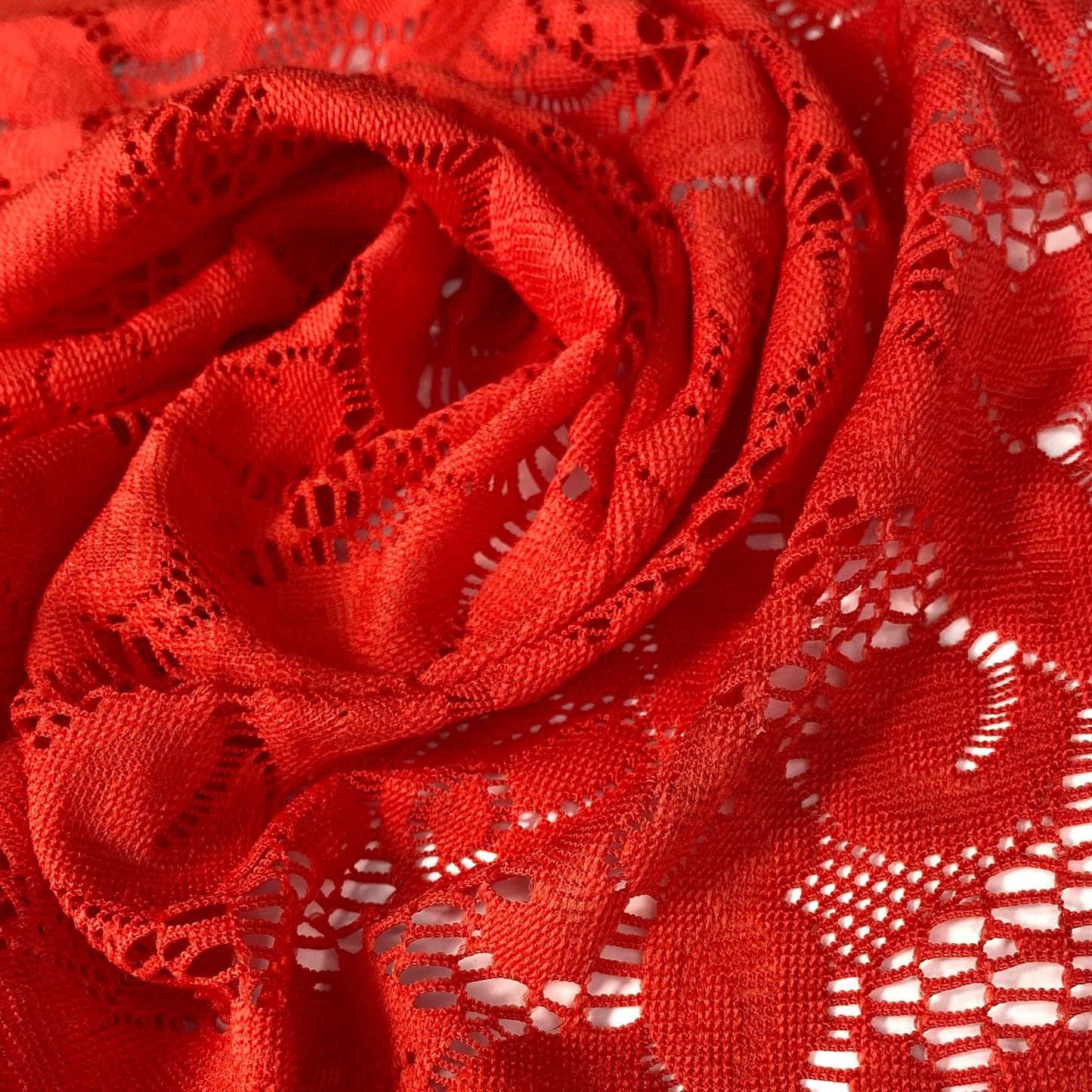 Stretch Floral Lace - Red
