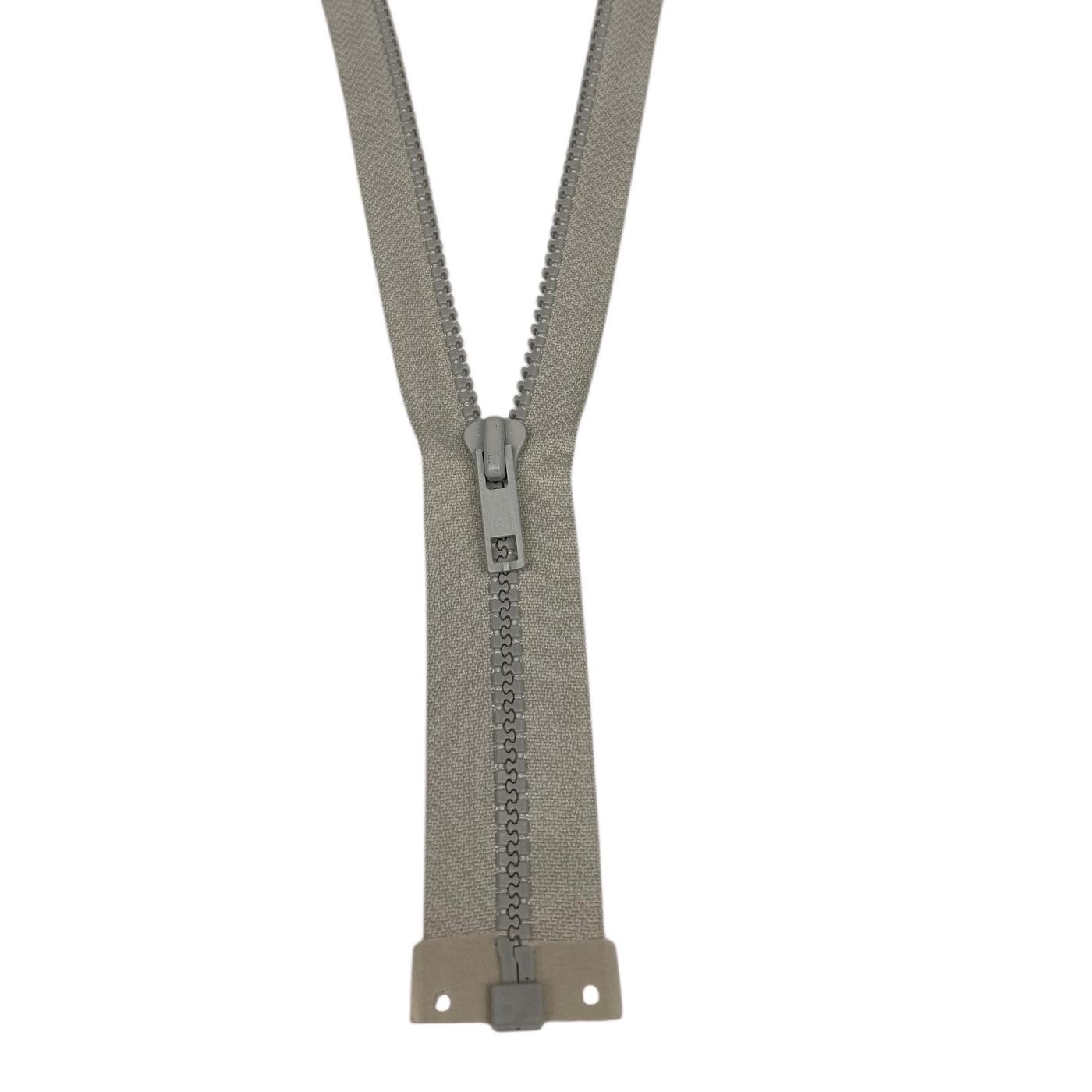 Open-Ended Vislon Molded 18.5” YKK Zipper - Biege
