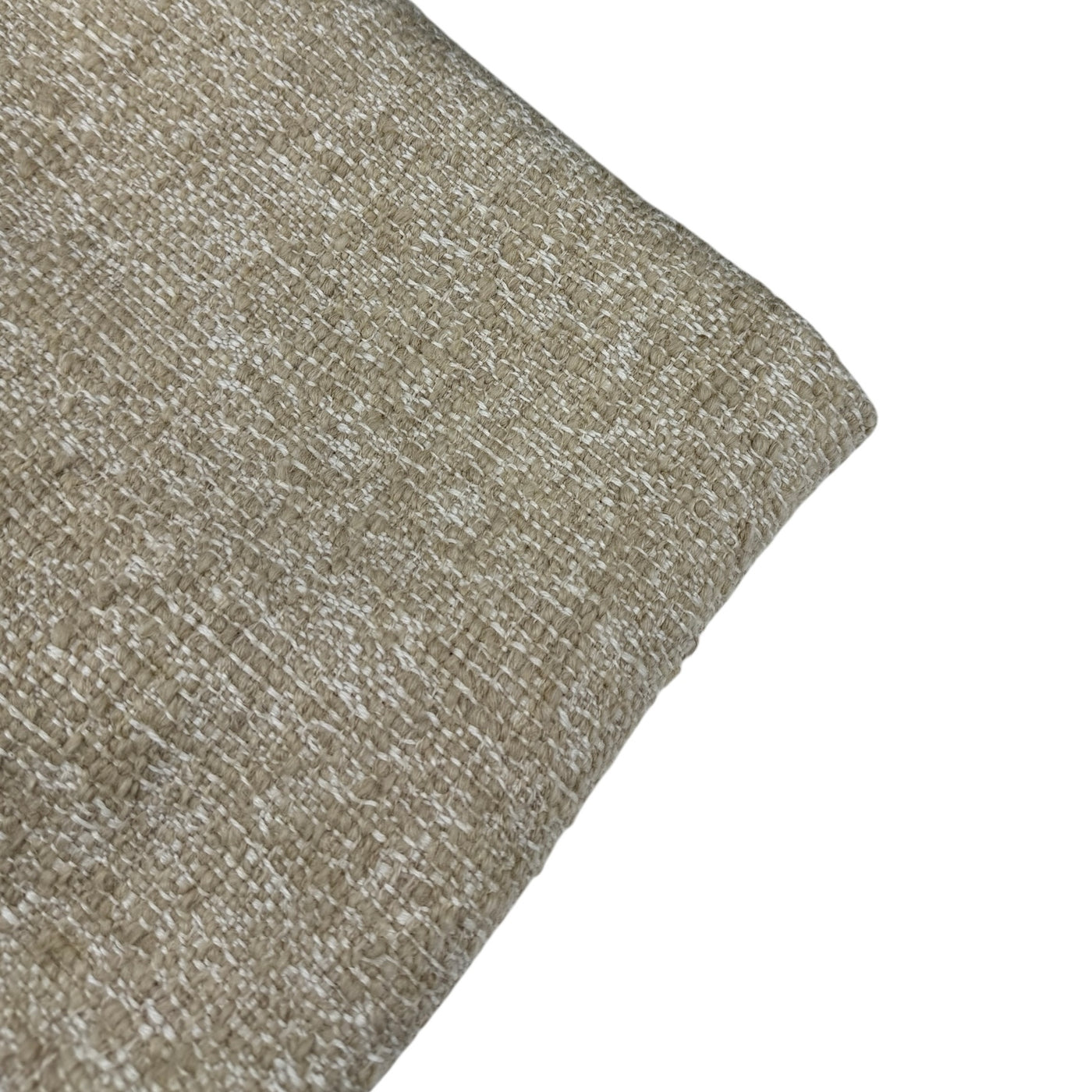 Woven Wool Linen Blend Upholstery Remnant - Beige/White