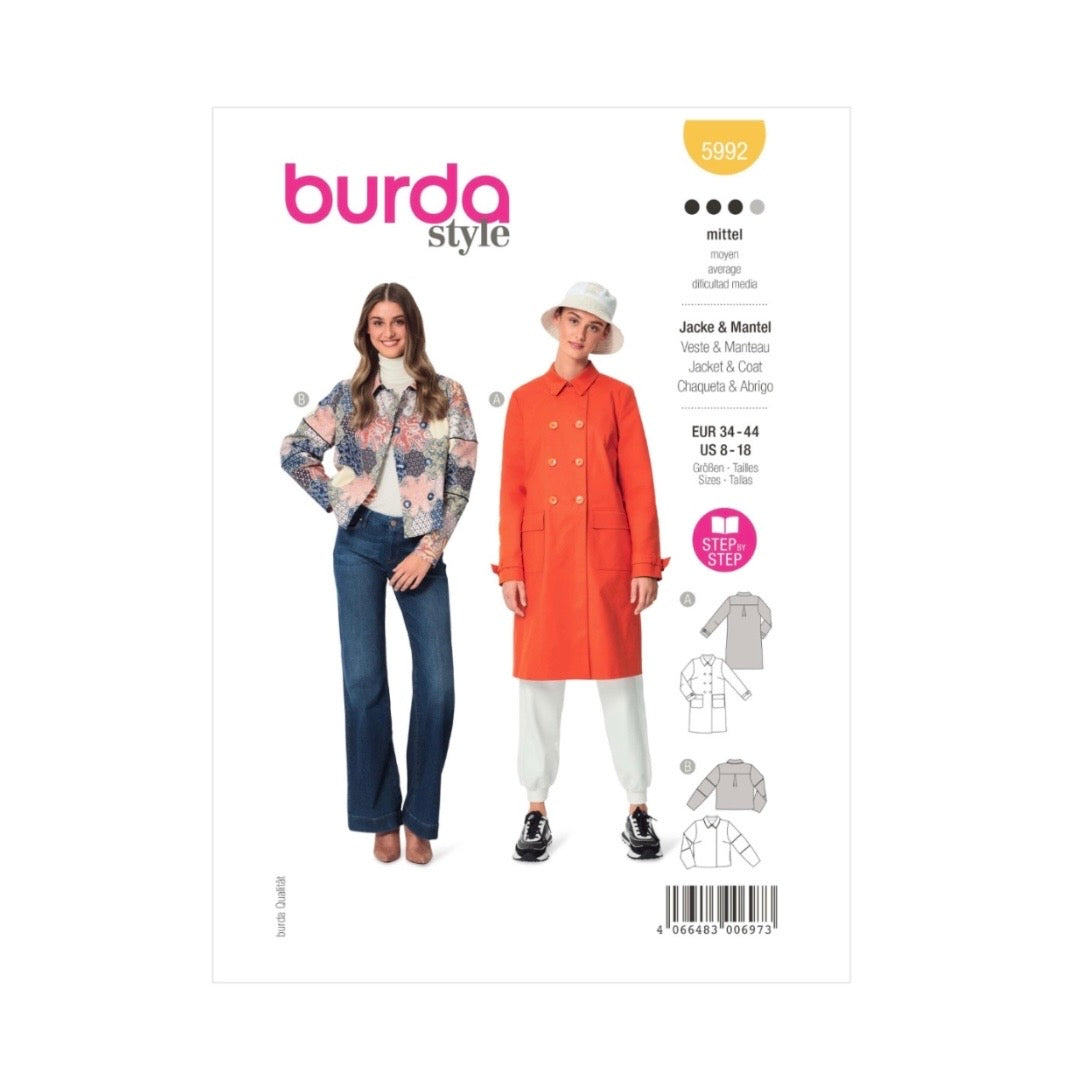 Burda Style 5992 - Jacket & Coat Sewing Pattern