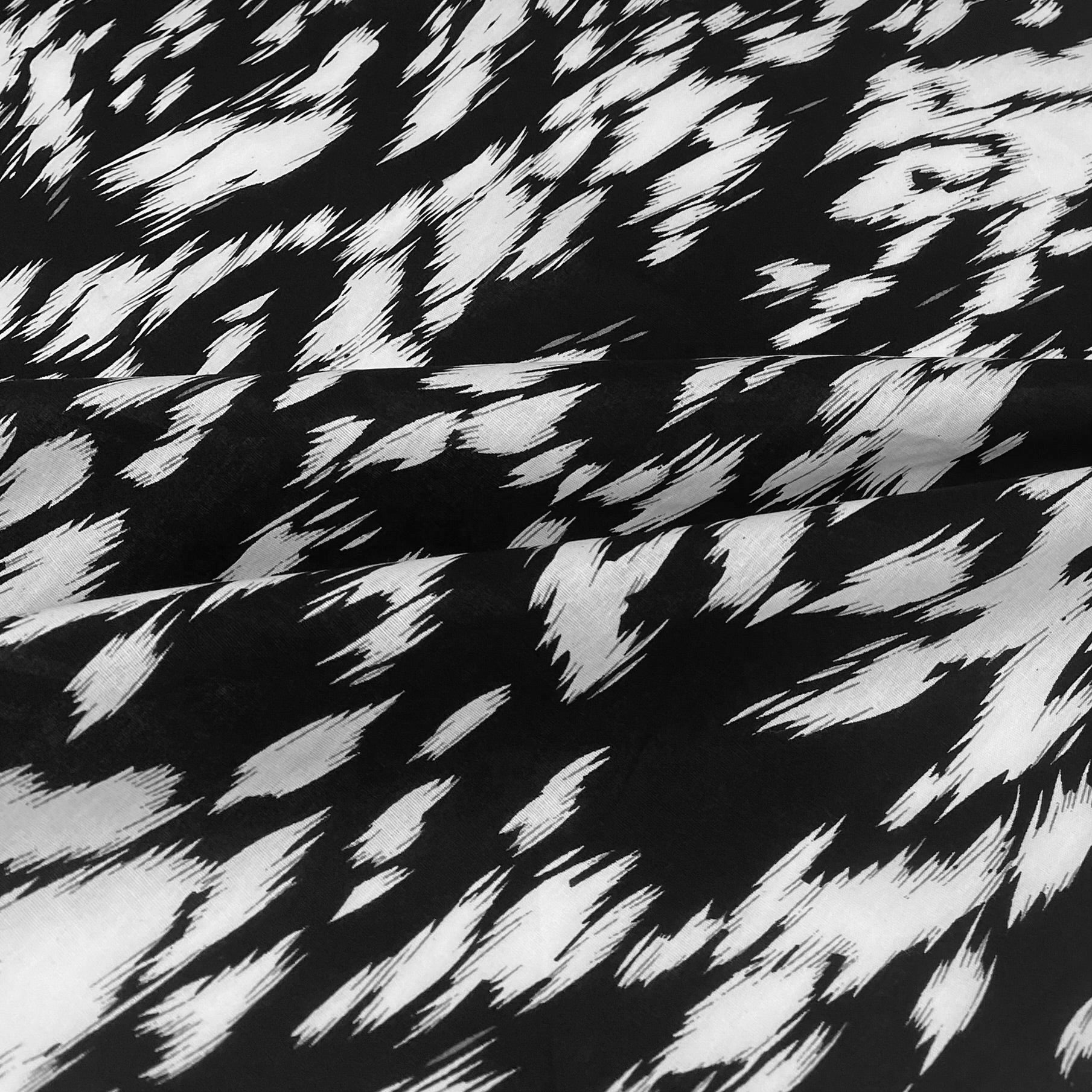 Lightweight Printed Cotton - Black/White/Grey
