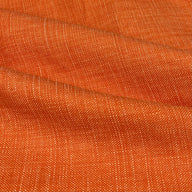 Linen Remnant  - Orange/White
