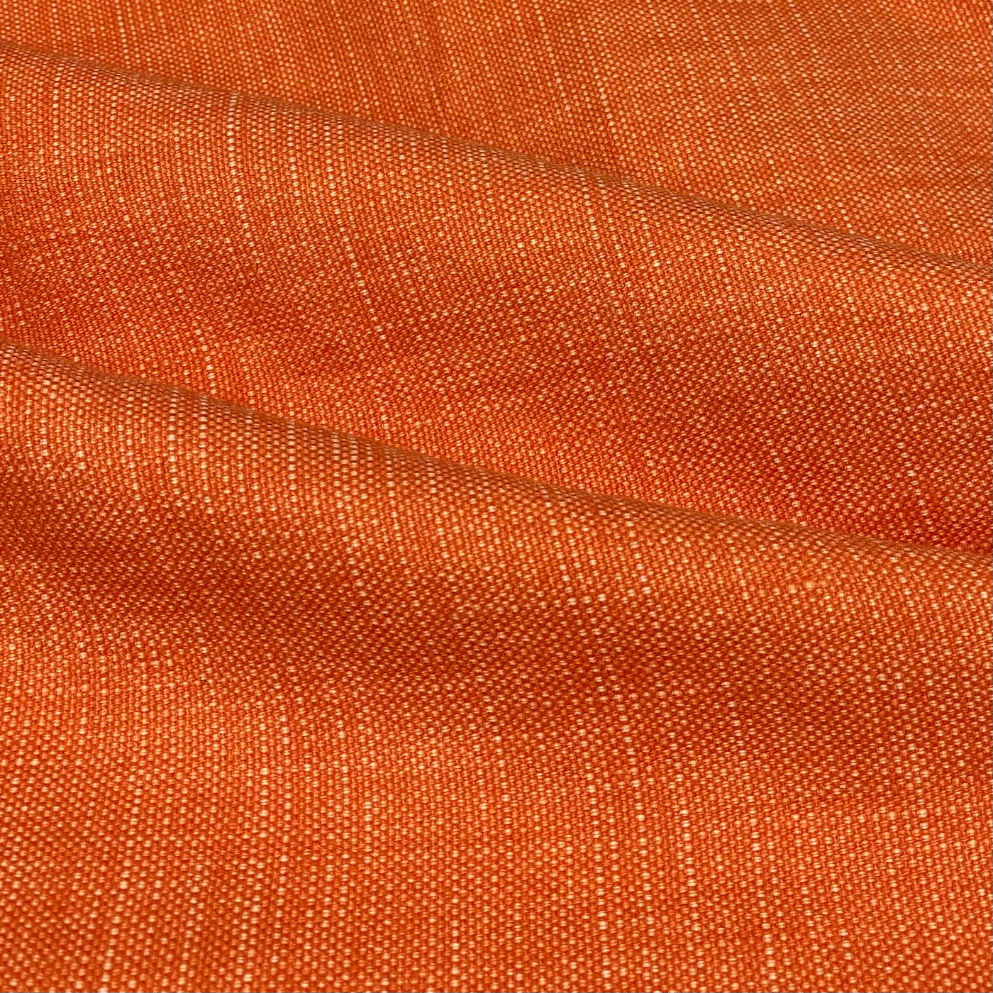 Linen Remnant  - Orange/White