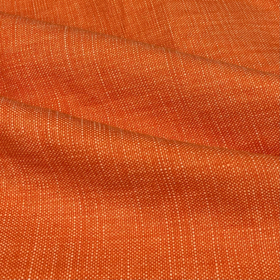 Linen Remnant  - Orange/White