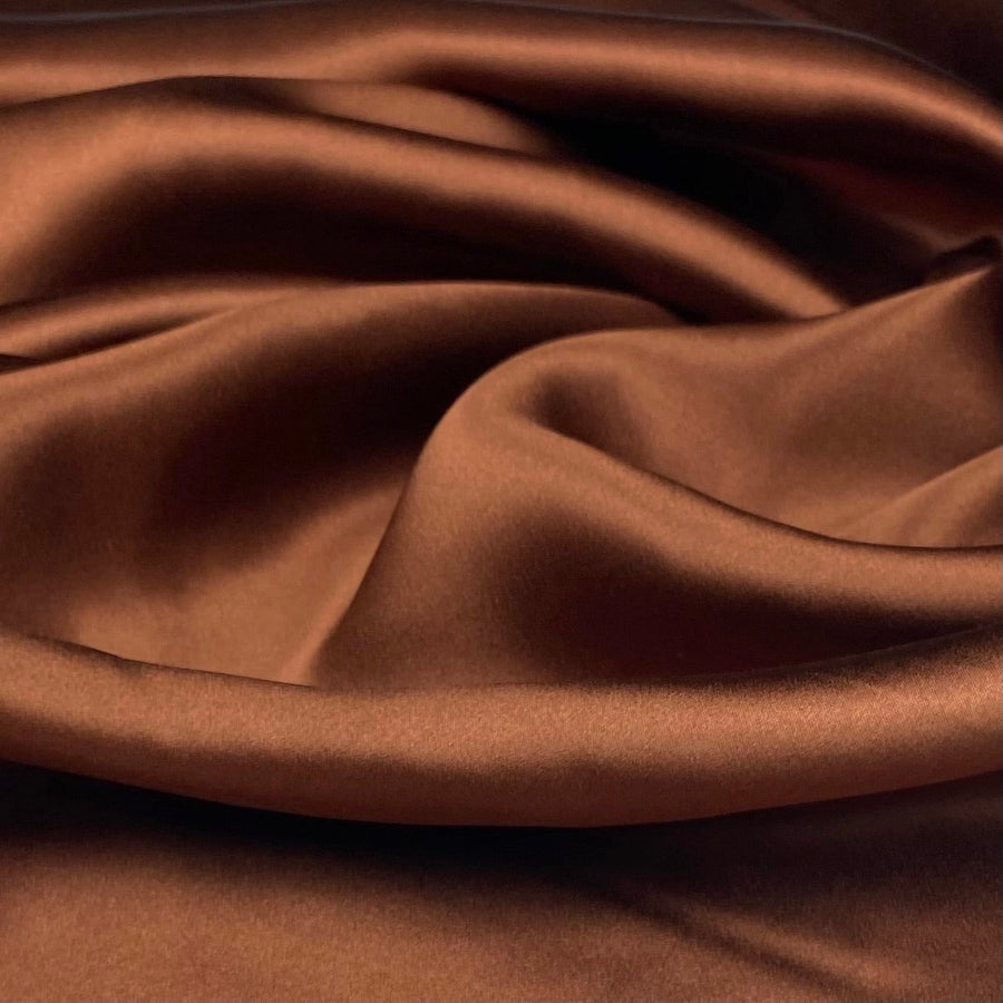 Mulberry Silk Charmeuse Satin - Brown