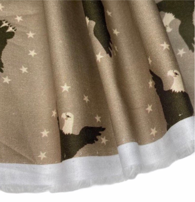 Printed Quilting Cotton - Eagle/Stars - Beige/Green