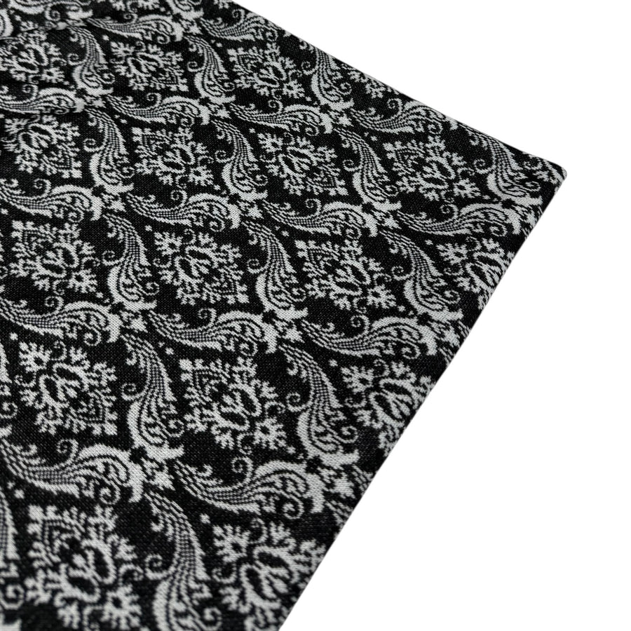 Damask Patterned Knit - Black/White