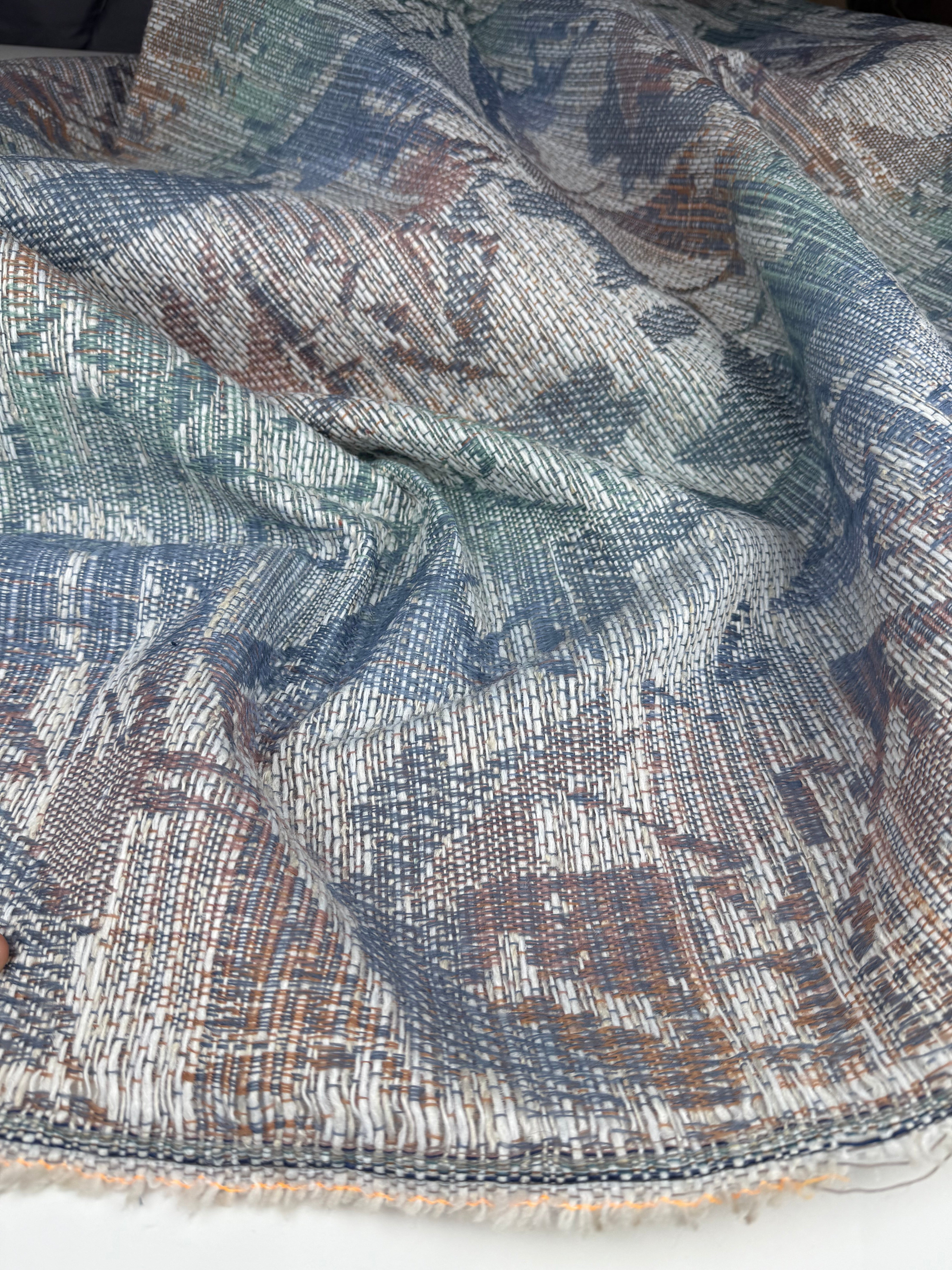 Patterned Upholstery Remnant - White/Pink/Blue/Green