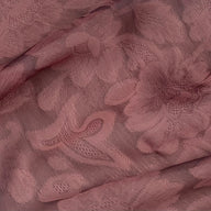 Two Tone Floral Polyester Sheer - Dusty Rose/Black
