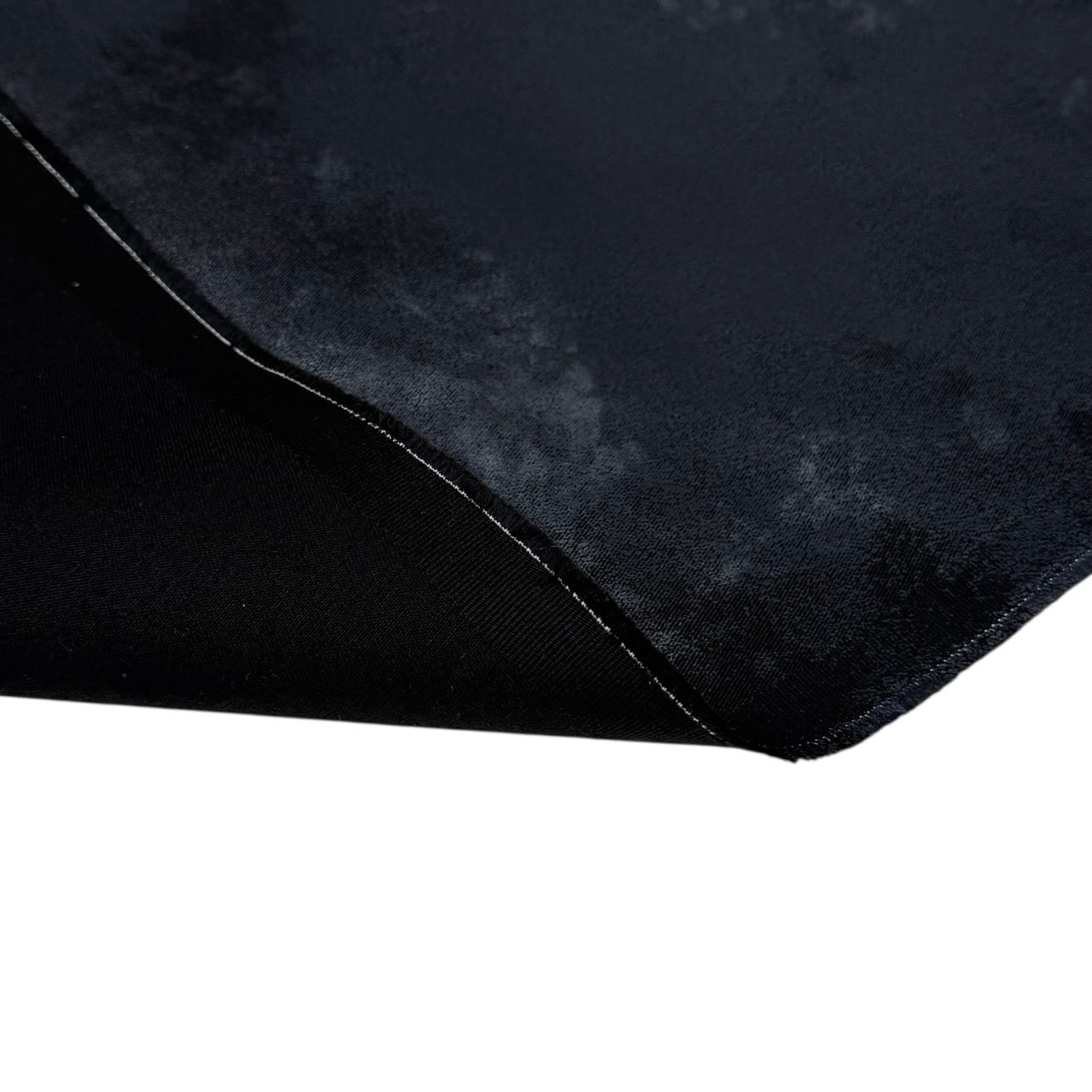 Distressed Coated Stretch Twill Canvas Black