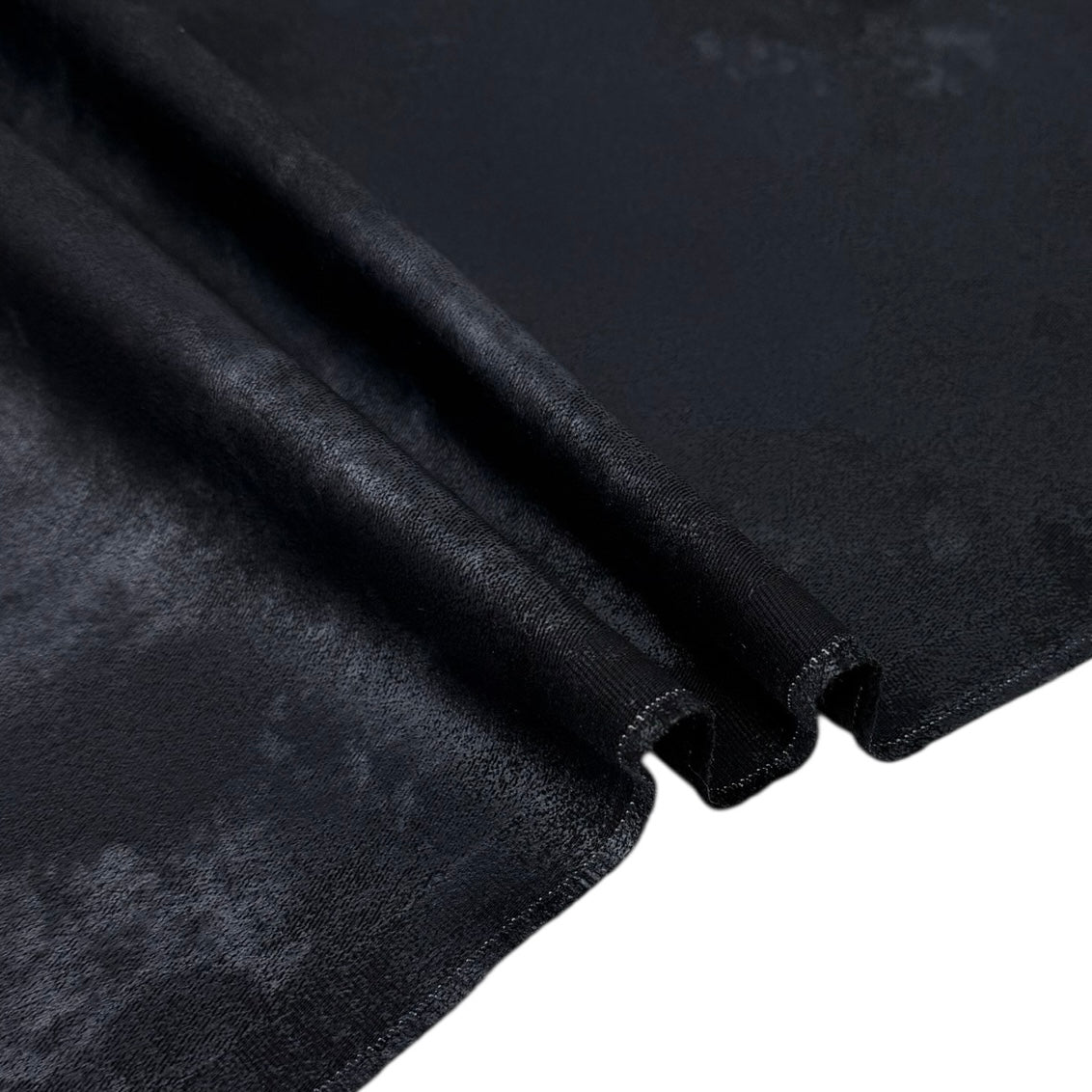 Distressed Coated Stretch Twill Canvas Black