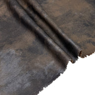 Distressed Coated Stretch Twill Canvas Brown