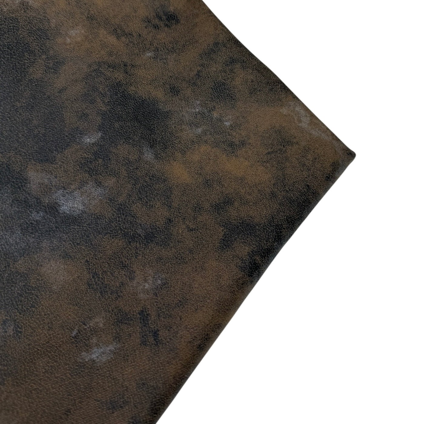 Distressed Coated Stretch Twill Canvas Brown
