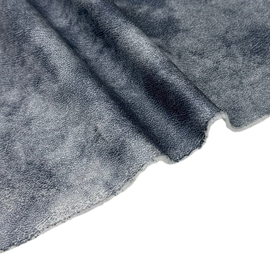 Distressed Coated Stretch Twill Canvas White