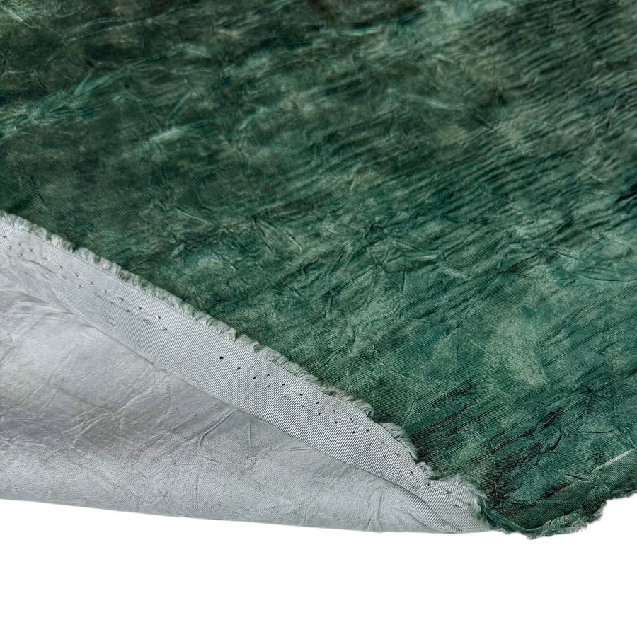 Crinkled Marble Printed Polyester - Green
