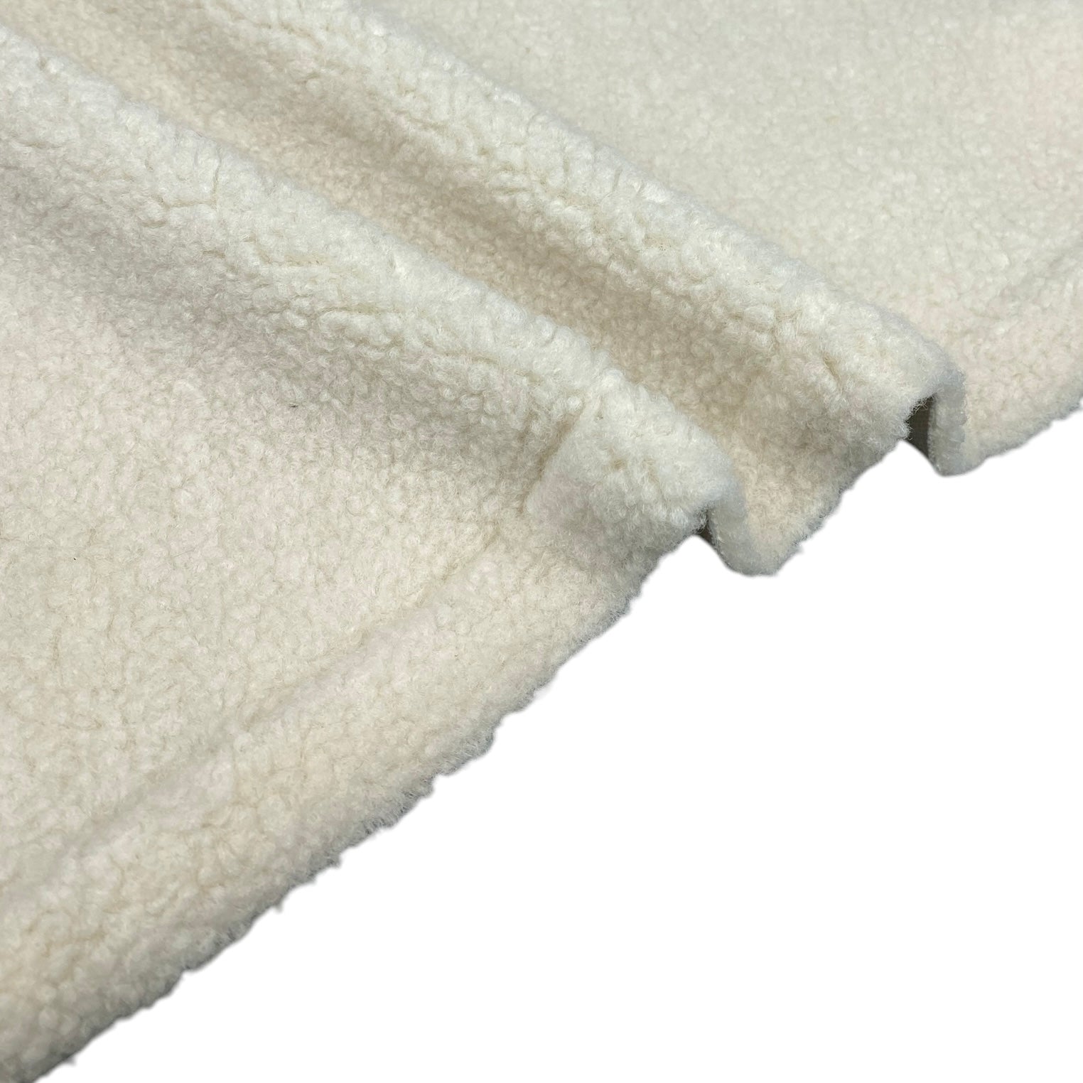 Wool Sherpa Boucle Upholstery - Cream