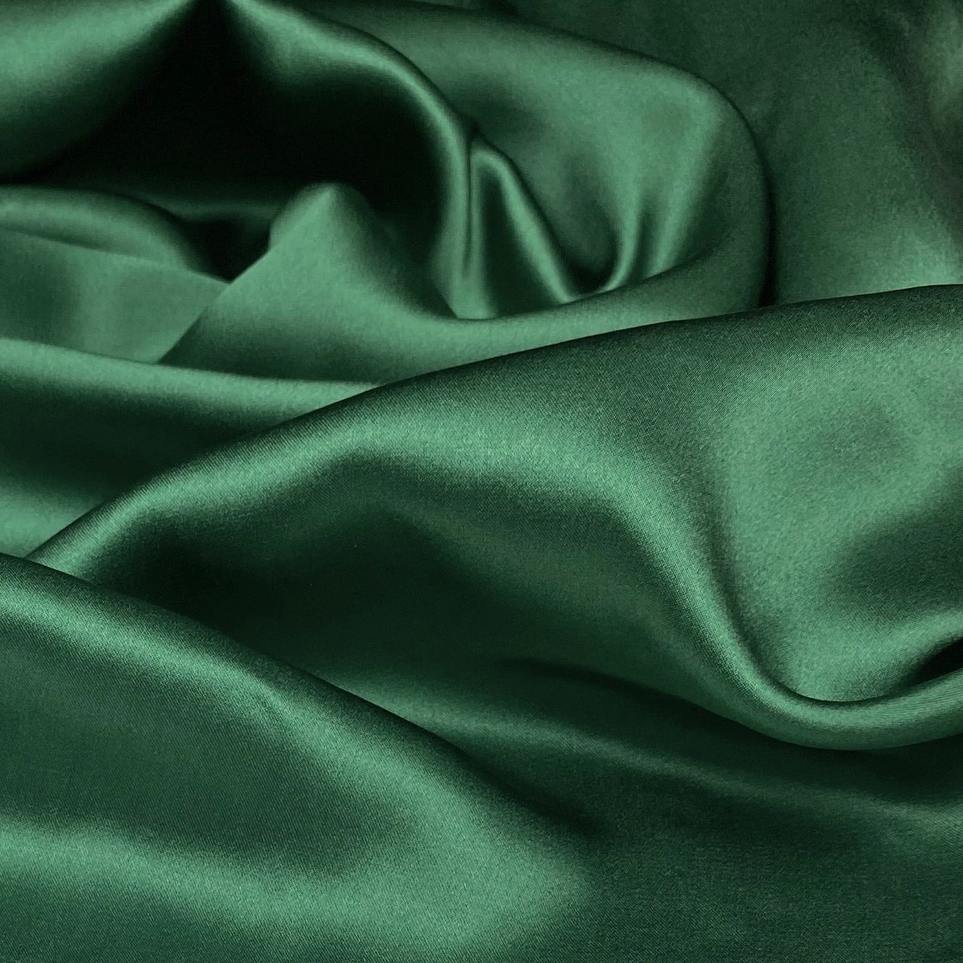 Mulberry Silk Charmeuse Satin - Emerald Green
