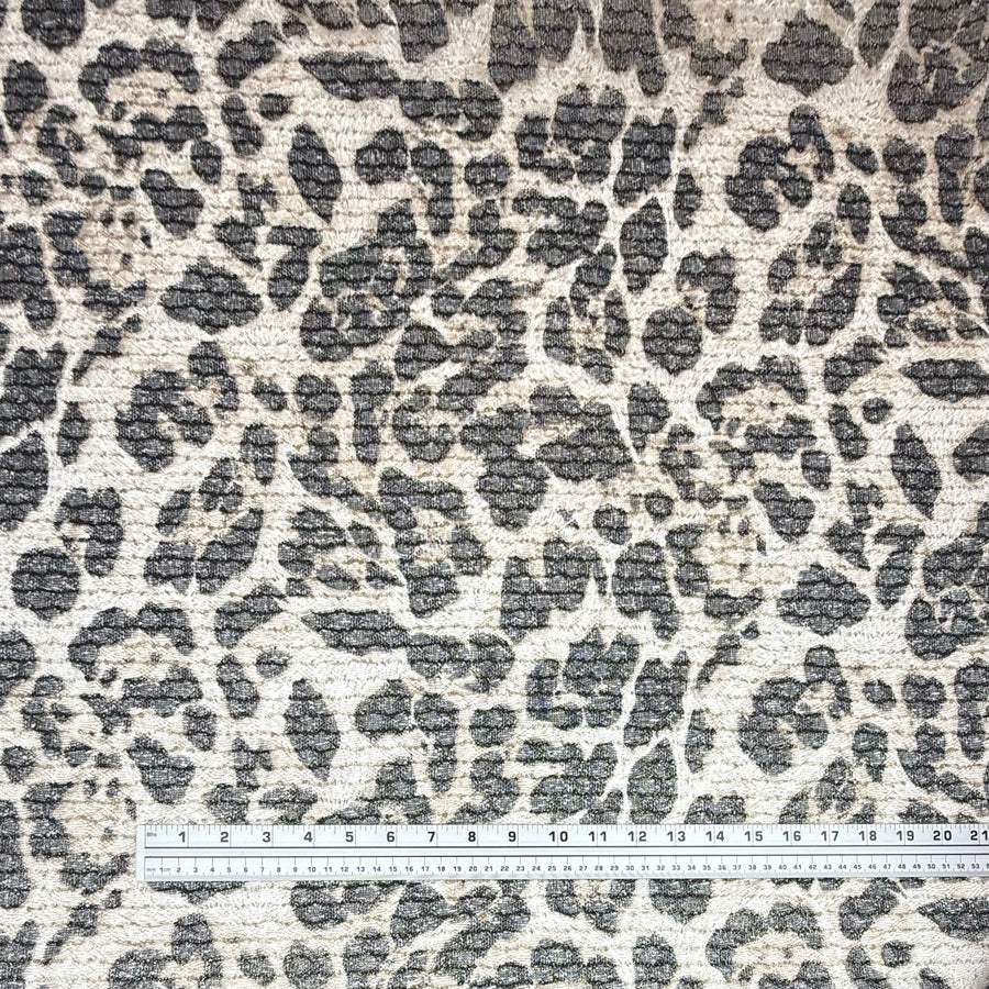 Cheetah Printed Stretch Knit - Brown/Black/Metallic Gold