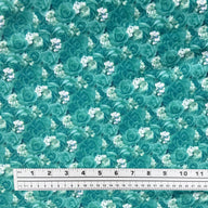 Floral Printed Polyester Jersey - Green/White