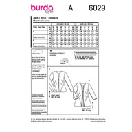 Burda Style 6029 - Jacket Sewing Pattern