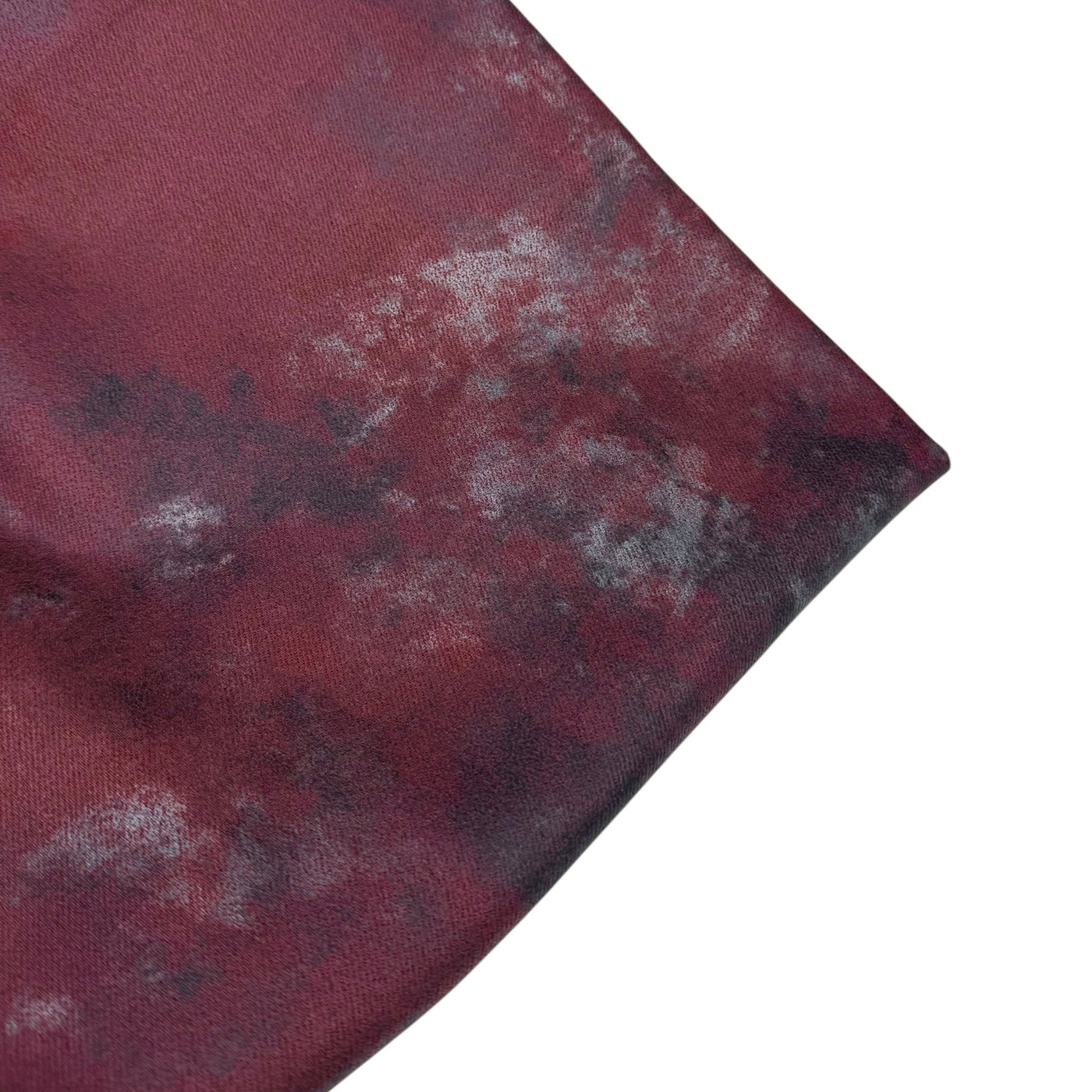 Distressed Coated Stretch Twill Canvas - Wine